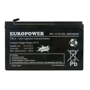 EUROPOWER EPL 12-12 12V 12Ah AGM 1