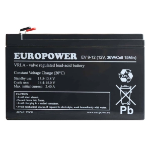EUROPOWER EV9-12 akumulator agm 1