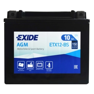 EXIDE YTX12-BS 12V 10Ah 150A L+