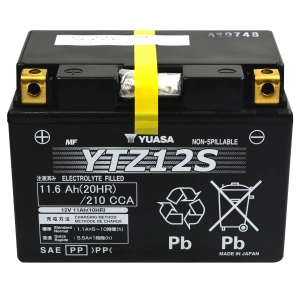 YUASA YTZ12S HPMF (AGM) 11Ah 210A 12V L+ WC K5