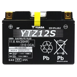 YUASA YTZ12S HPMF (AGM) 11Ah 210A 12V L+ WC K5