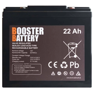 Akumulator AGM do Boostera 12V 22Ah 2200A Lemania P6 P4 P7 P9 P10 6FM22 6FM18