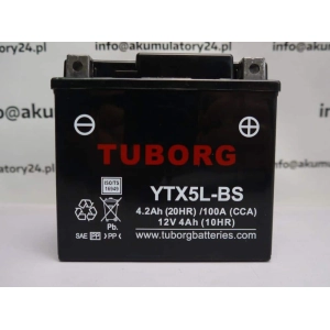 Tuborg YTX5L-BS 12V 4.2Ah 100A AGM akumulator motocyklowy 2