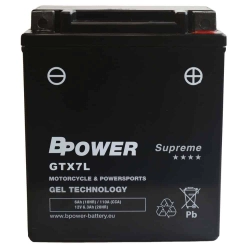 BPower Supreme GEL GTX7L﻿ 12V 6Ah 110A / YTX7L-BS