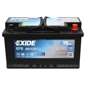EXIDE 12V 75Ah 730A EL752 EFB START-STOP P+