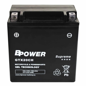 BPower Supreme GEL GTX20CH 12V 18Ah 250A / YTX20CH-BS, YTX16-BS