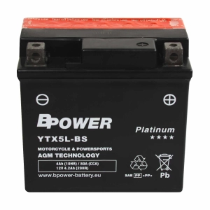 BPower Platinium AGM YTX5L-BS﻿ 12V 4Ah 80A