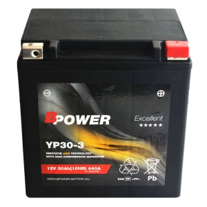 BPower Excellent AGM YP30-3 12V 30Ah 440A / GYZ32HL, YIX30L, YB30L-B, 53030