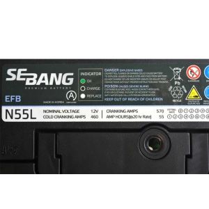 Sebang EFB N55L 12V 55Ah 570A P+ START-STOP JAPAN