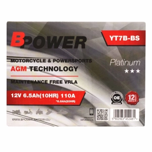 BPower Platinum AGM YT7B-BS﻿ 12V 6,5Ah 110A ET7B-BS