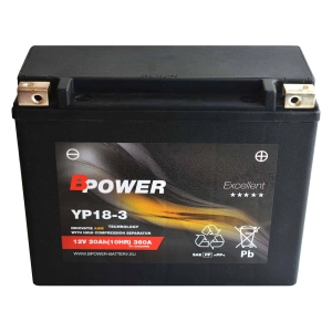 BPower Excellent AGM YP18-3 12V 20Ah 360A / YTX24HL-BS, Y50-N18L-A3