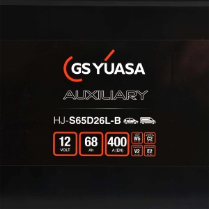 YUASA HJ-S65D26L-B 12V 68Ah 400A AGM P+
