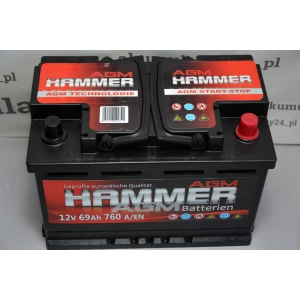 HAMMER AGM 69Ah 760A AGM START STOP