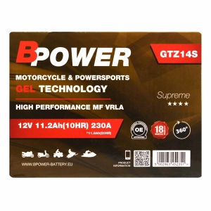 BPower Supreme GEL GTZ14S 12V 11,2Ah 230A / YTZ14S