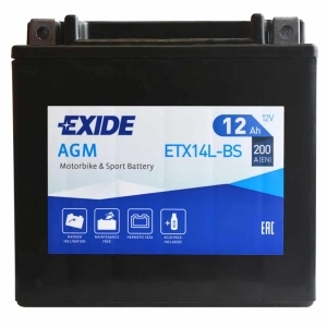 EXIDE ETX14L-BS / YTX14L-BS 12V 12Ah 200A P+
