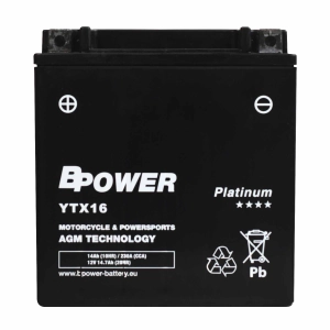 BPower Platinium AGM YTX16-BS﻿ 12V 14Ah 230A