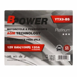 BPower Platinium AGM YTX9-BS﻿ 12V 8Ah 120A