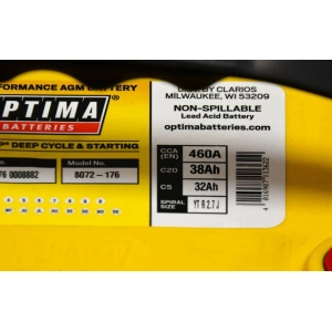 Optima Batteries YELLOW TOP YTR2.7 38Ah 460A AGM YTR 2.7