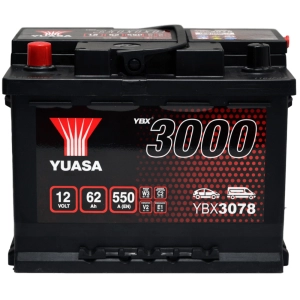 Yuasa YBX 3078 12V 62Ah 550A L+