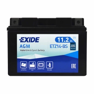 EXIDE ETZ14-BS / YTZ14-BS / YTZ14S-BS 12V 11Ah 205A L+