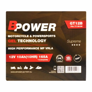 BPower Supreme GEL GT12B﻿ 12V 10Ah 185A / YT12B-BS ET12B-BS
