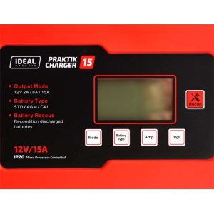 IDEAL PRAKTIK CHARGER 15 LCD 12V 15A