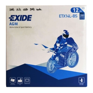 EXIDE ETX14L-BS / YTX14L-BS 12V 12Ah 200A P+