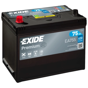 EXIDE EA755 PREMIUM 75Ah 630A L+ EA 755 YBX 5069 80D26R