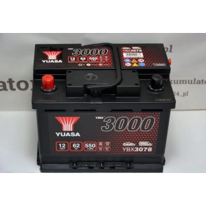 Yuasa YBX 3078 12V 62Ah 550A L+