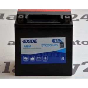 EXIDE ETX20CH-BS / YTX20CH-BS 12V 18AH 230A L+