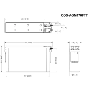 Odyssey Extreme AGM ODS-AGM470FTT (PC1800-FT) 12V 214Ah 1300A (Prąd szczytowy 1800A)