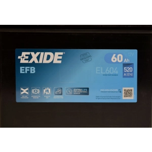 EXIDE EL604 12V 60Ah 520A EFB START-STOP P+ el 604