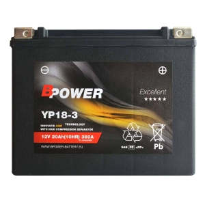 BPower Excellent AGM YP18-3 12V 20Ah 360A / YTX24HL-BS, Y50-N18L-A3