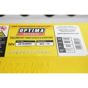 Optima Batteries YELLOW TOP YTS2.7 12V 38Ah 460A AGM YTS 2.7