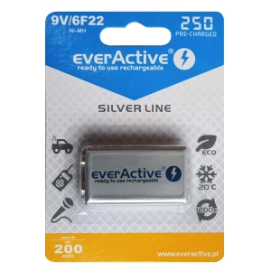 EVERACTIVE SILVER LINE NI-MH 9V 6F22 200mAh bateria akumulatorek