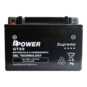 BPower Supreme GEL GTX9﻿ 12V 8Ah 125A / YTX9-BS