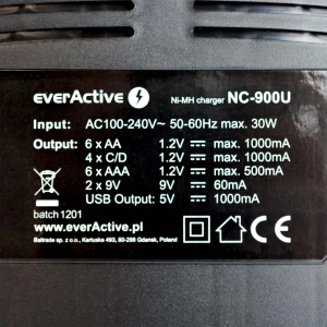 Ładowarka akumulatorków Ni-MH uniwersalna everActive NC-900U