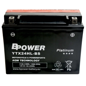 BPower Platinium AGM YTX24HL-BS 12V 21Ah 350A / Y50-N18L-A, Y50-N18L-A-CX, Y50-N18-A3, SY50-N18-A3