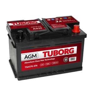 TUBORG AGM START-STOP 12V 70Ah 760A TSA570-076