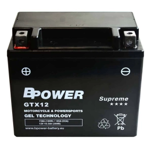BPower Supreme GEL GTX12﻿ 12V 10Ah 185A / YTX12-BS ETX12-BS