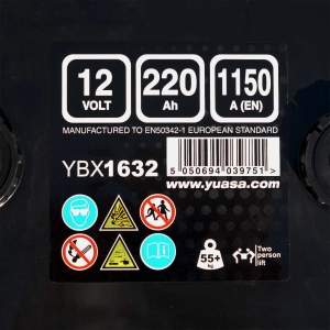 YUASA YBX 1632 SHD L+ 220Ah 1150A YBX1632
