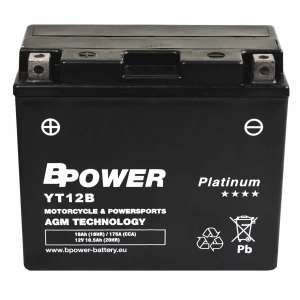 BPower Platinium AGM YT12B-BS﻿ 12V 10Ah 175A