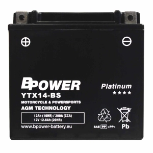 BPower Platinium AGM YTX14-BS﻿ 12V 12Ah 200A