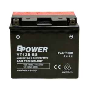 BPower Platinum AGM YT12B-BS﻿ 12V 10Ah 175A ET12B-BS