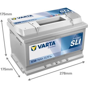 VARTA  E38 12V 74Ah 750A 574402075