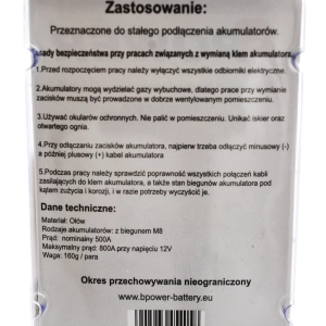BPOWER TERMINAL SŁUPKOWY KLEM AKUMULATORÓW Z GWINTEM M8 GA008