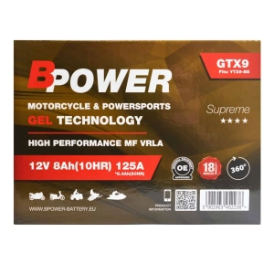 BPower Supreme GEL GTX9﻿ 12V 8Ah 125A / YTX9-BS