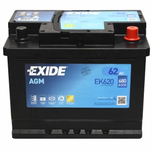 EXIDE EK620 Start-Stop AGM 12V 62Ah 680A ek 620